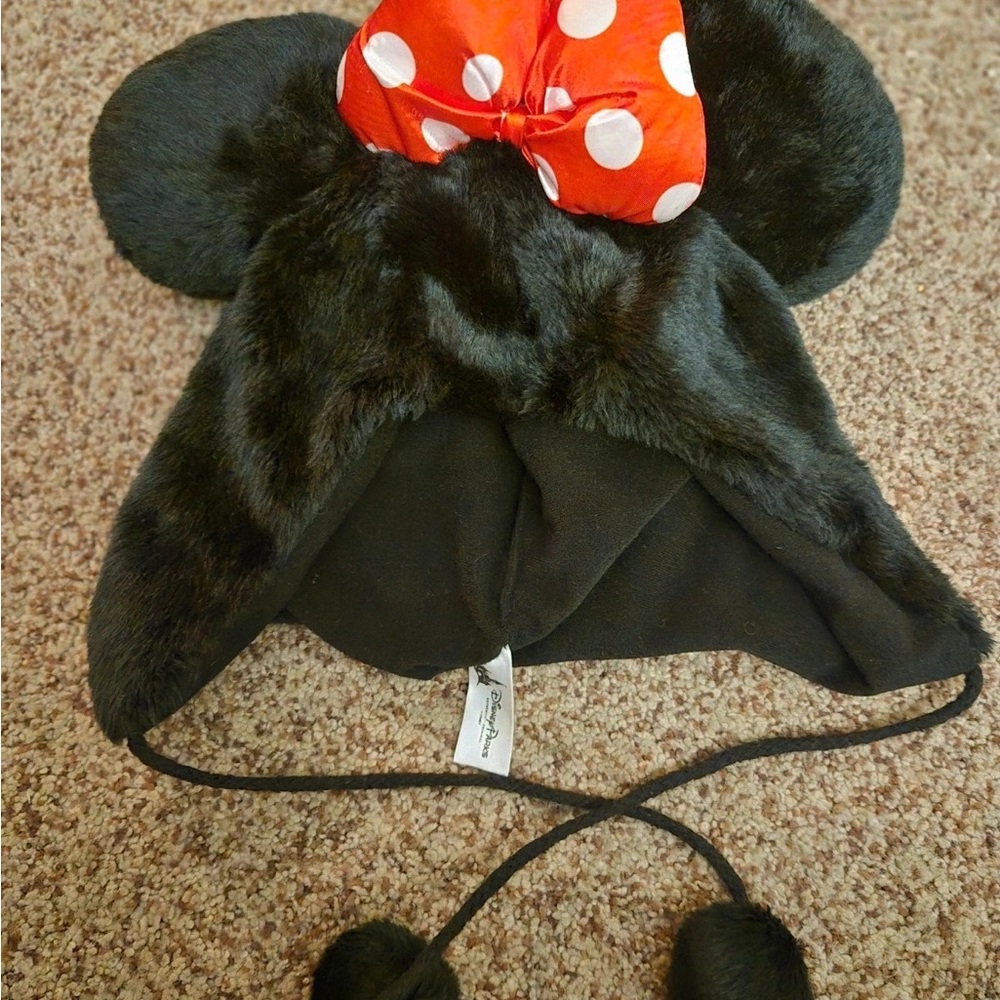 Kids Black and Red Minnie Mouse Hat